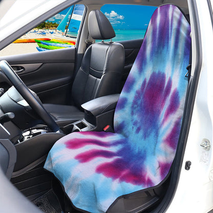 Blue And Purple Spiral Tie Dye Print Waterproof Car Seat Cover