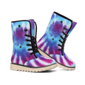 Blue And Purple Spiral Tie Dye Print Winter Boots