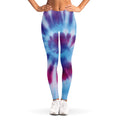 Blue And Purple Spiral Tie Dye Print Women's Leggings