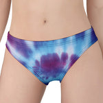 Blue And Purple Spiral Tie Dye Print Women's Panties