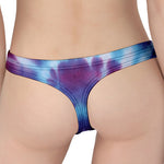 Blue And Purple Spiral Tie Dye Print Women's Thong