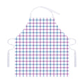 Blue And Purple Tattersall Pattern Print Adjustable Apron