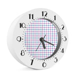 Blue And Purple Tattersall Pattern Print Alarm Clock