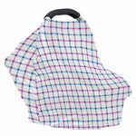 Blue And Purple Tattersall Pattern Print Baby Seat Cover