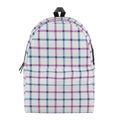 Blue And Purple Tattersall Pattern Print School Backpack