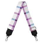 Blue And Purple Tattersall Pattern Print Bag Strap