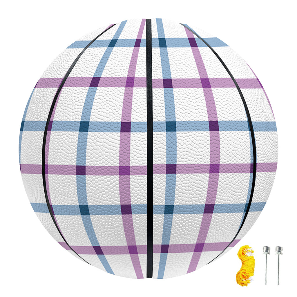 Blue And Purple Tattersall Pattern Print Basketball
