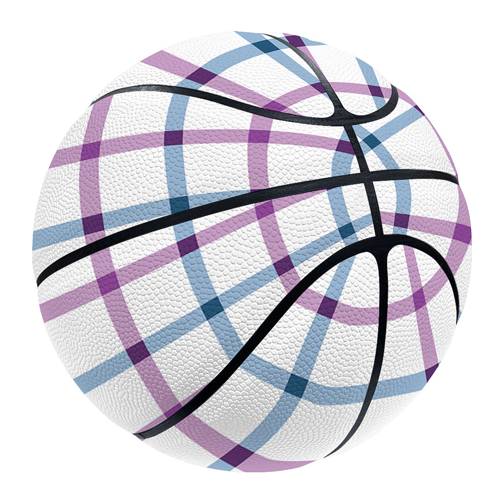 Blue And Purple Tattersall Pattern Print Basketball