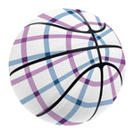 Blue And Purple Tattersall Pattern Print Basketball