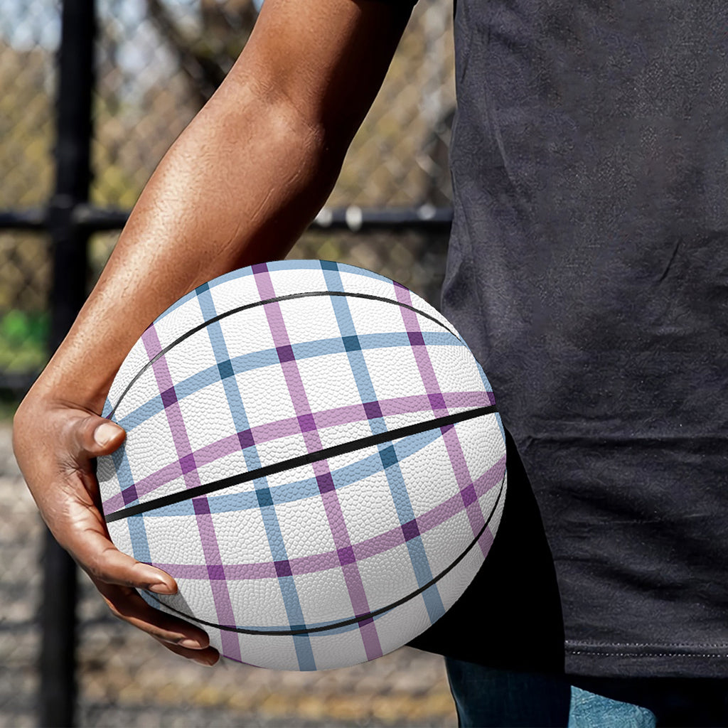 Blue And Purple Tattersall Pattern Print Basketball