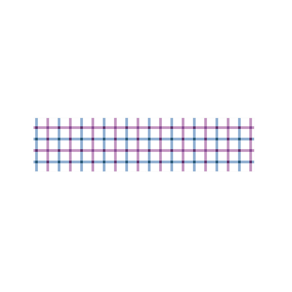 Blue And Purple Tattersall Pattern Print Bed Runner