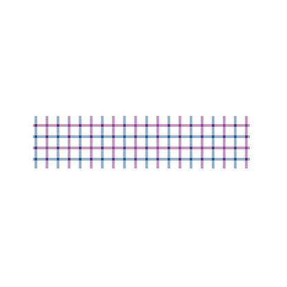 Blue And Purple Tattersall Pattern Print Bed Runner