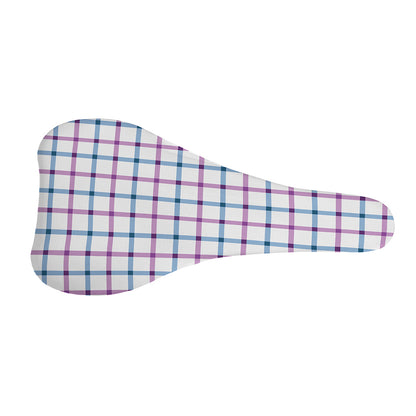 Blue And Purple Tattersall Pattern Print Bicycle Seat Cover