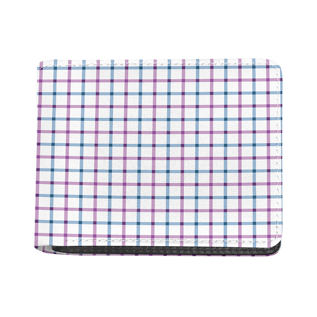 Blue And Purple Tattersall Pattern Print Bifold Wallet