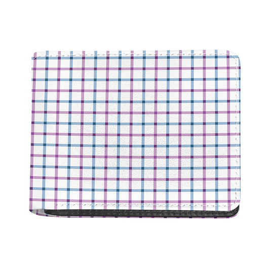 Blue And Purple Tattersall Pattern Print Bifold Wallet