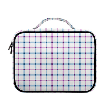 Blue And Purple Tattersall Pattern Print Briefcase Bible Bag