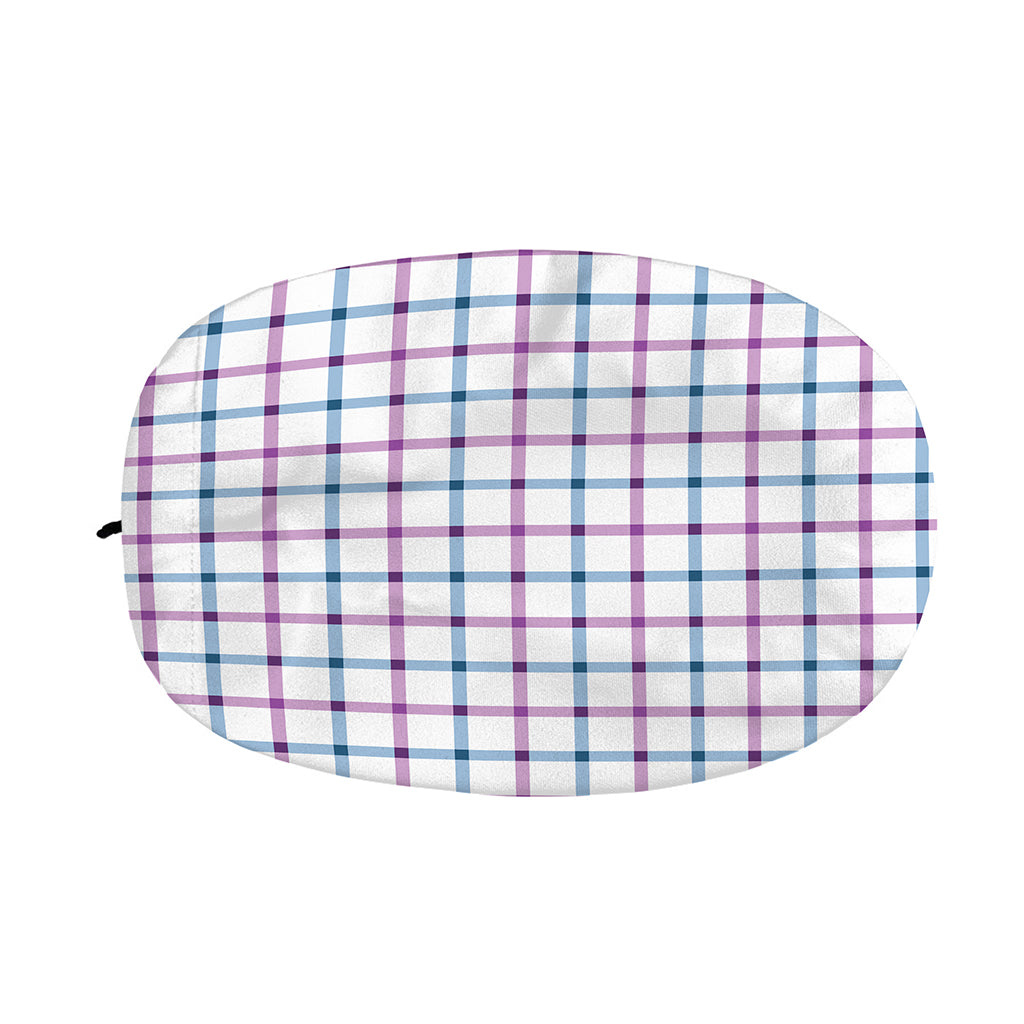 Blue And Purple Tattersall Pattern Print Car Side Mirror Covers
