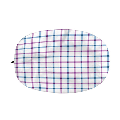 Blue And Purple Tattersall Pattern Print Car Side Mirror Covers