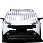 Blue And Purple Tattersall Pattern Print Car Windshield Snow Cover