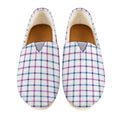 Blue And Purple Tattersall Pattern Print Casual Shoes