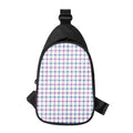 Blue And Purple Tattersall Pattern Print Sling Bag