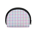 Blue And Purple Tattersall Pattern Print Coin Purse