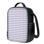 Blue And Purple Tattersall Pattern Print Crossbody Lunch Bag