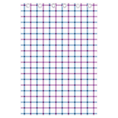 Blue And Purple Tattersall Pattern Print Curtain
