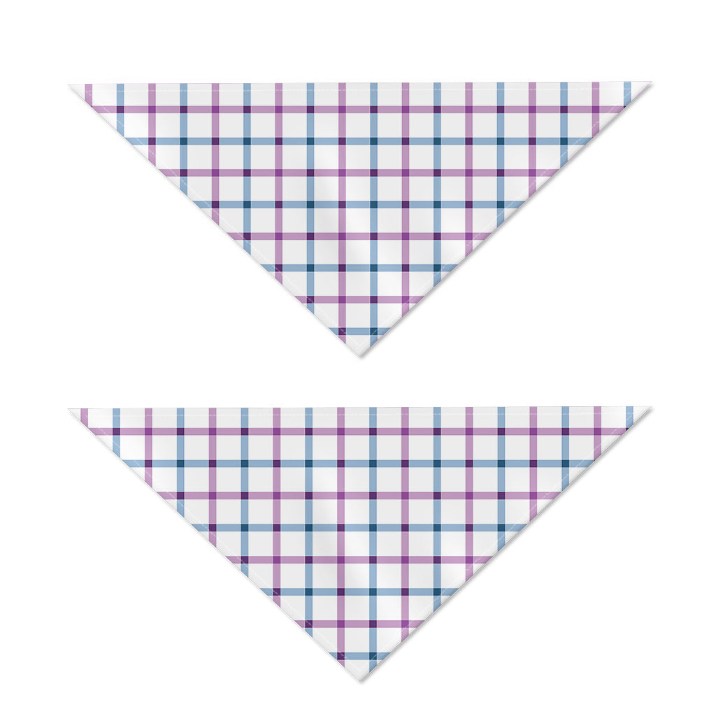 Blue And Purple Tattersall Pattern Print Dog Bandana