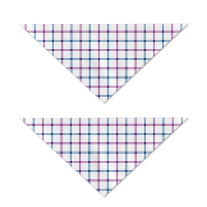 Blue And Purple Tattersall Pattern Print Dog Bandana