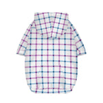 Blue And Purple Tattersall Pattern Print Dog Zip Up Hoodie