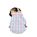 Blue And Purple Tattersall Pattern Print Dog Zip Up Jacket