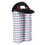 Blue And Purple Tattersall Pattern Print Double Neoprene Wine Tote