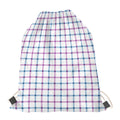 Blue And Purple Tattersall Pattern Print Drawstring Bag