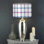 Blue And Purple Tattersall Pattern Print Drum Lamp Shade