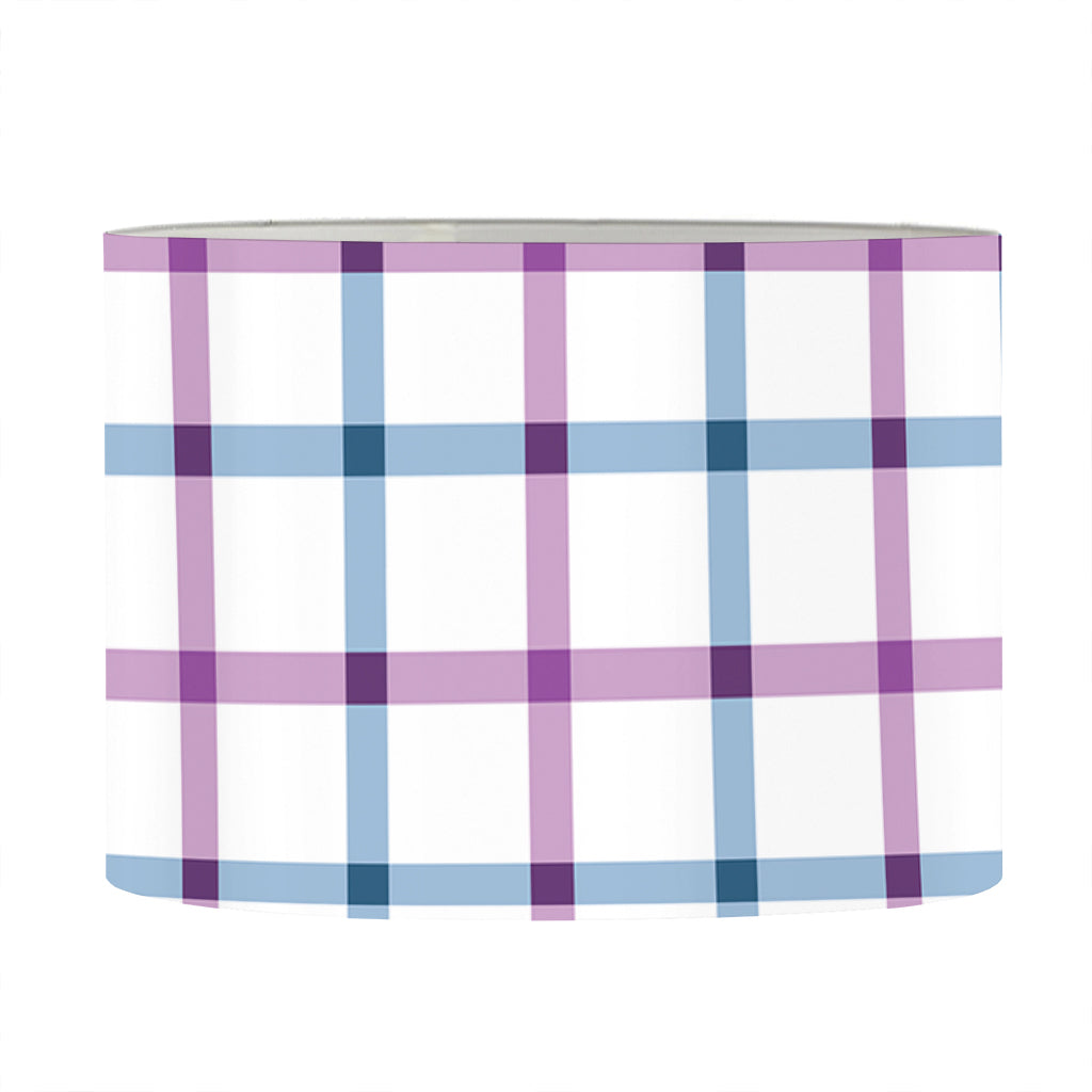 Blue And Purple Tattersall Pattern Print Drum Lamp Shade