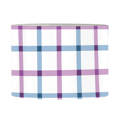 Blue And Purple Tattersall Pattern Print Drum Lamp Shade