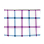 Blue And Purple Tattersall Pattern Print Drum Lamp Shade