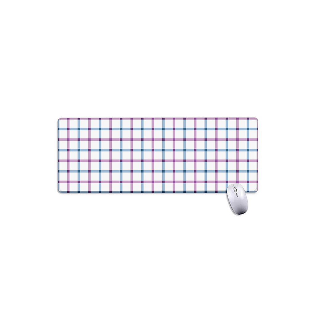 Blue And Purple Tattersall Pattern Print Extended Mouse Pad