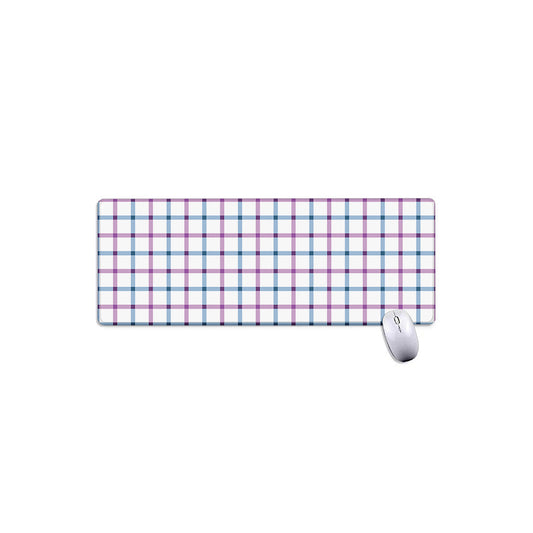 Blue And Purple Tattersall Pattern Print Extended Mouse Pad