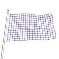 Blue And Purple Tattersall Pattern Print Flag