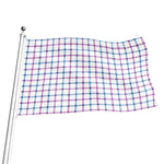 Blue And Purple Tattersall Pattern Print Flag