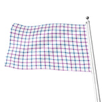 Blue And Purple Tattersall Pattern Print Flag