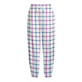 Blue And Purple Tattersall Pattern Print Fleece Lined Knit Pants
