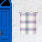 Blue And Purple Tattersall Pattern Print Garden Flag