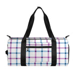 Blue And Purple Tattersall Pattern Print Gym Bag
