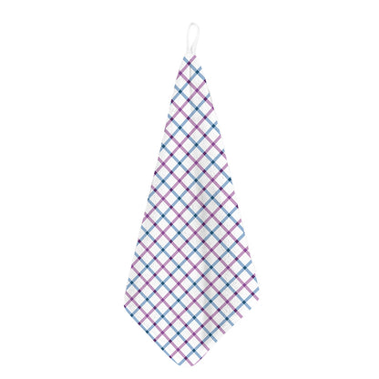 Blue And Purple Tattersall Pattern Print Hand Towel