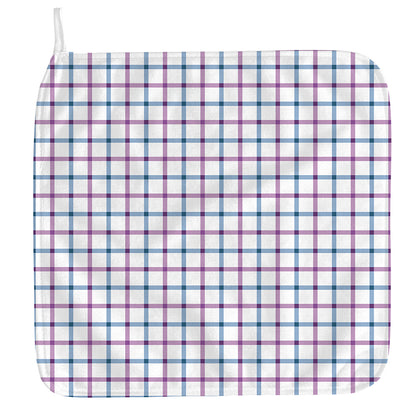 Blue And Purple Tattersall Pattern Print Hand Towel