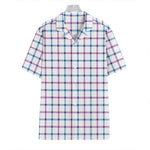 Blue And Purple Tattersall Pattern Print Hawaiian Shirt