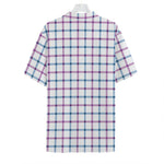 Blue And Purple Tattersall Pattern Print Hawaiian Shirt